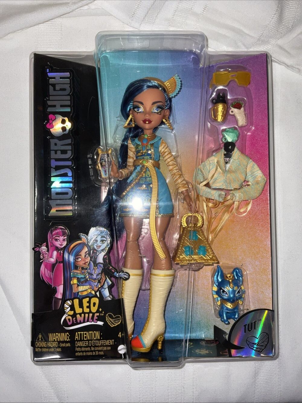 NEW NIB Monster High Cleo De Nile Fashion Doll Set Tut Cat 2022